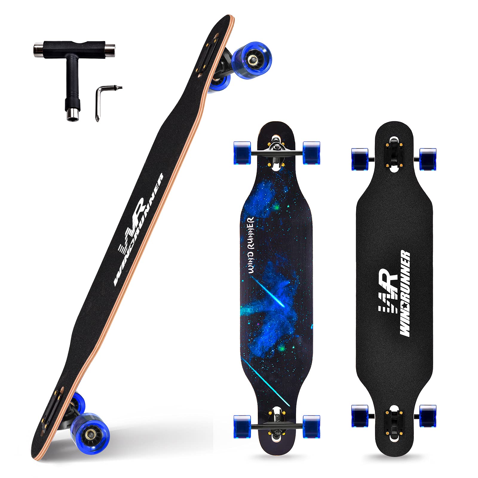 Amazon.com : Windrunner 41 inch Freeride Longboard Skateboard,8